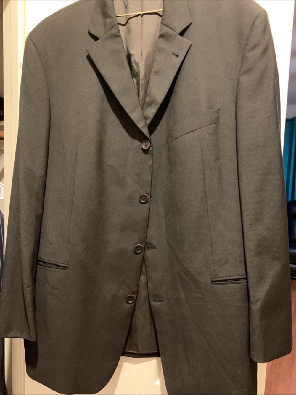 Hugo Boss BOSS Mens 48R Black Wool Blazer Sport Coat Jacket Sokrates Sigma